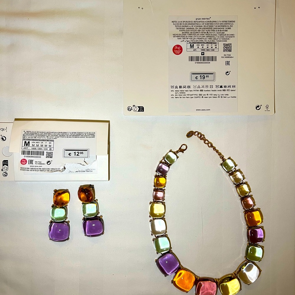 Necklase and earring set from ZARA Milan